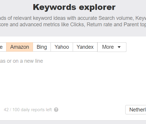 AHrefs Amazon zoekwoordenonderzoek