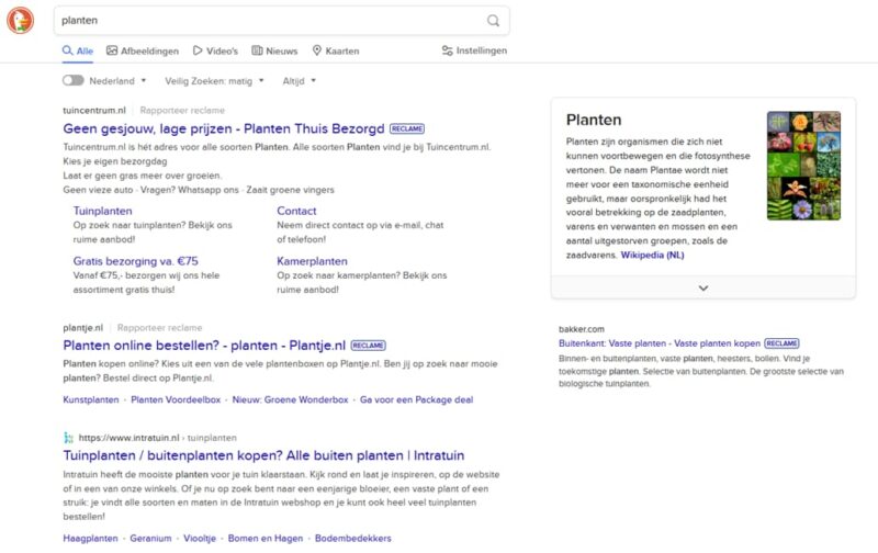 DuckDuckGo SERP