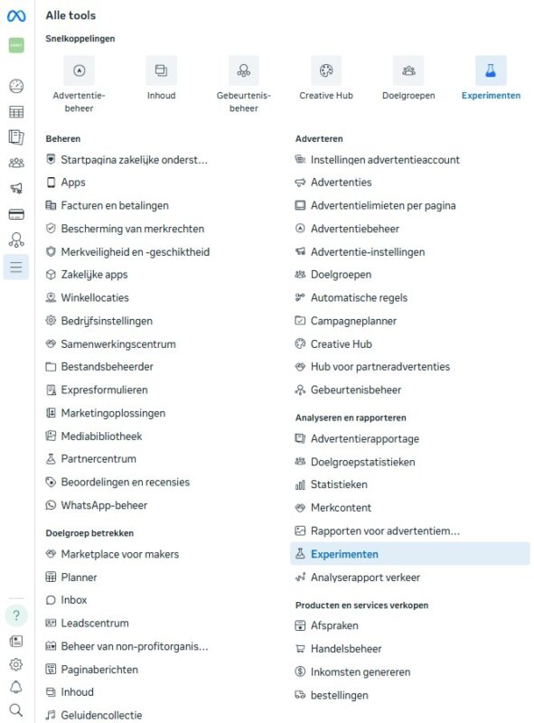 Experimenten-binnen-Meta-advertentie-omgeving
