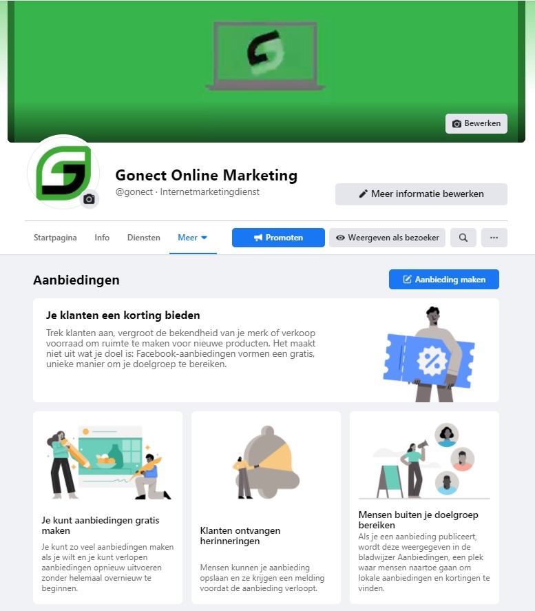 Aanbieding maken in Facebook