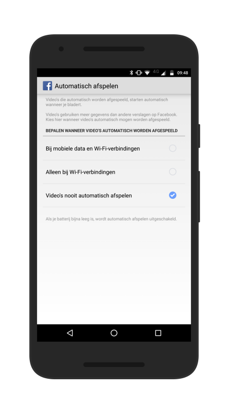 Facebook automatisch afspelen op Android