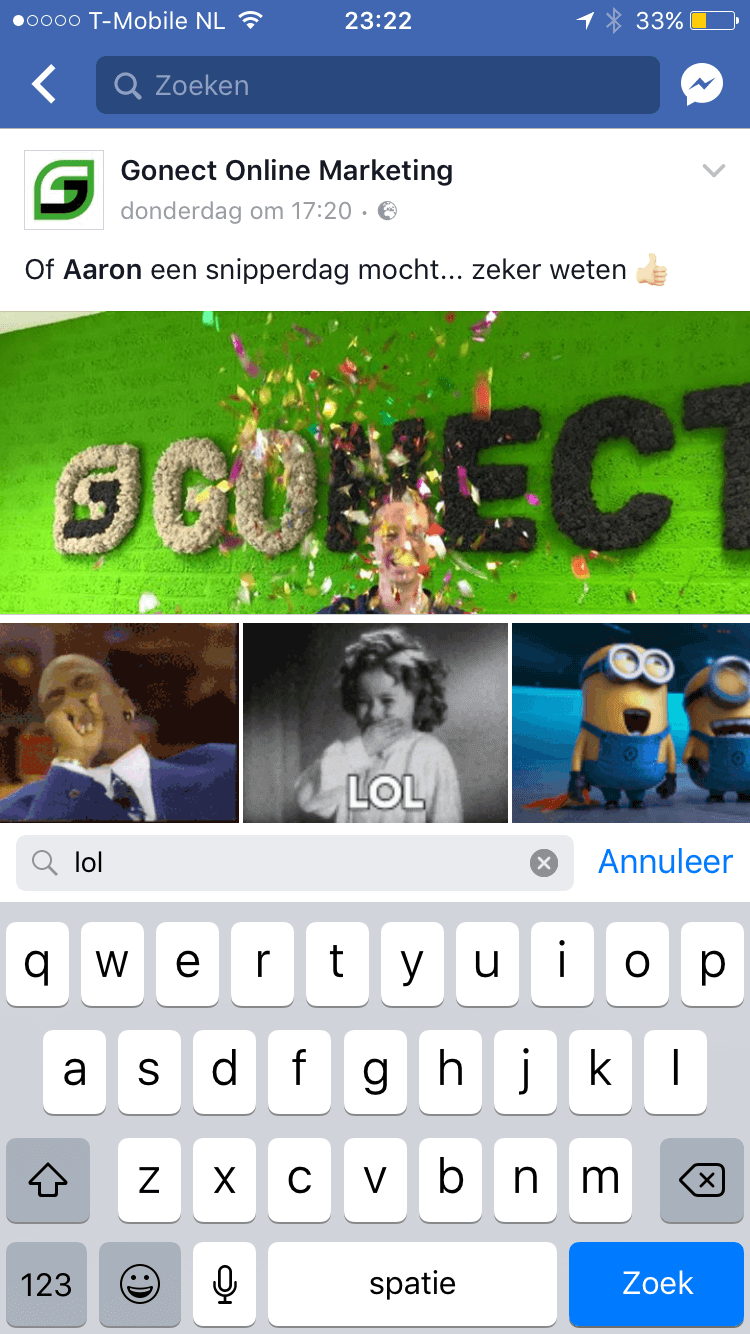 Animated gif op social media toevoegen