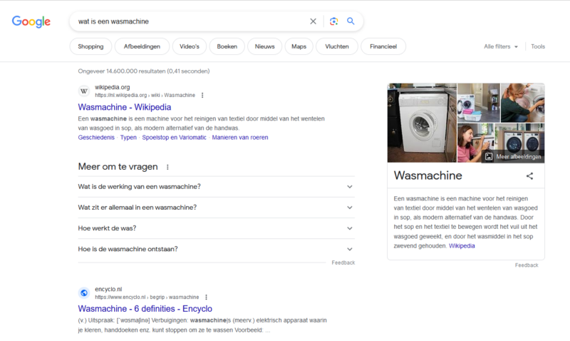 Informatieve SERP