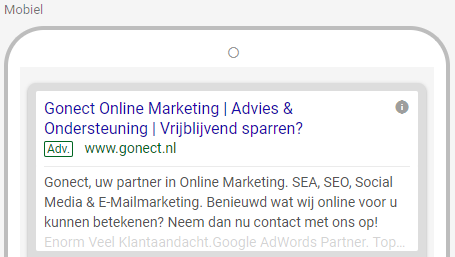 Mobiel tekstadvertentie nieuwe Google Ads