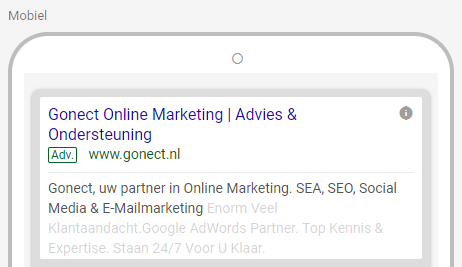 Mobiel tekstadvertentie oude Google Ads