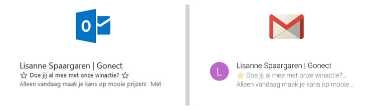 Onderwerpregel in Outlook en Gmail