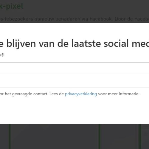 Pop-up nieuwsbrief inschrijvingen website