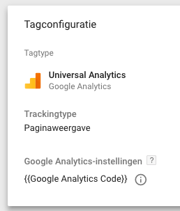 Tagconfiguratie in Google Tag Manager