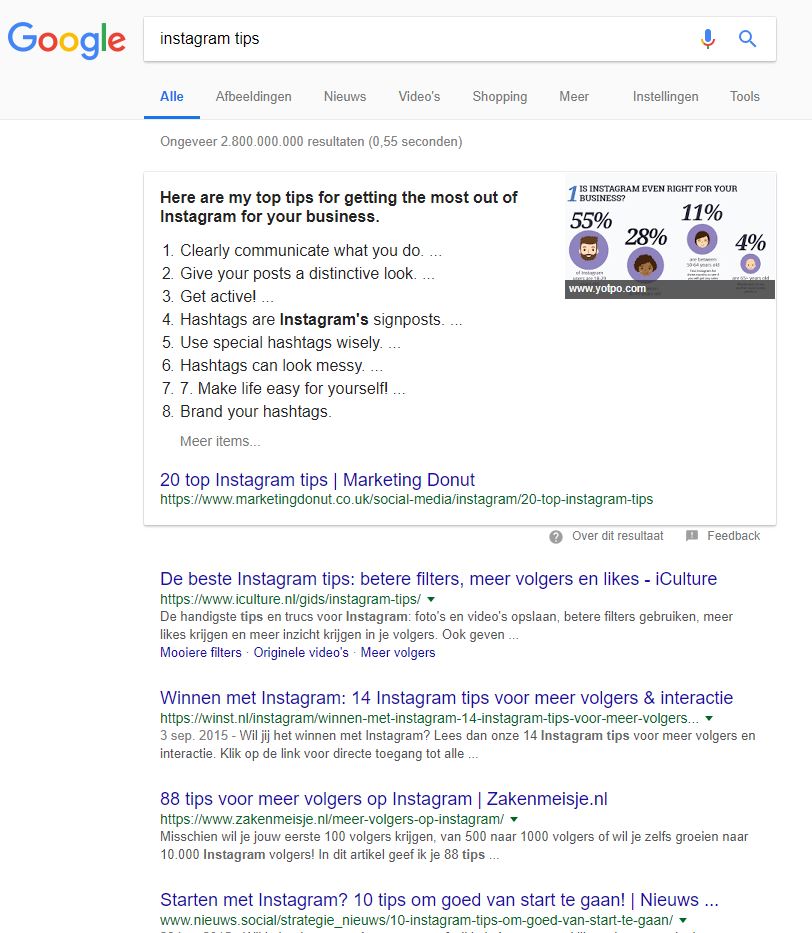 Video zoekwoorden Google