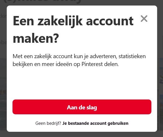 Zakelijk account maken Pinterest