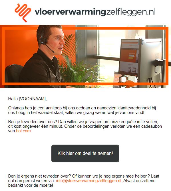 Review e-mail voorbeeld