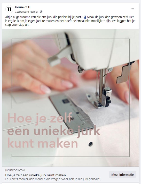 Voorbeeld Facebook verkeer advertentie